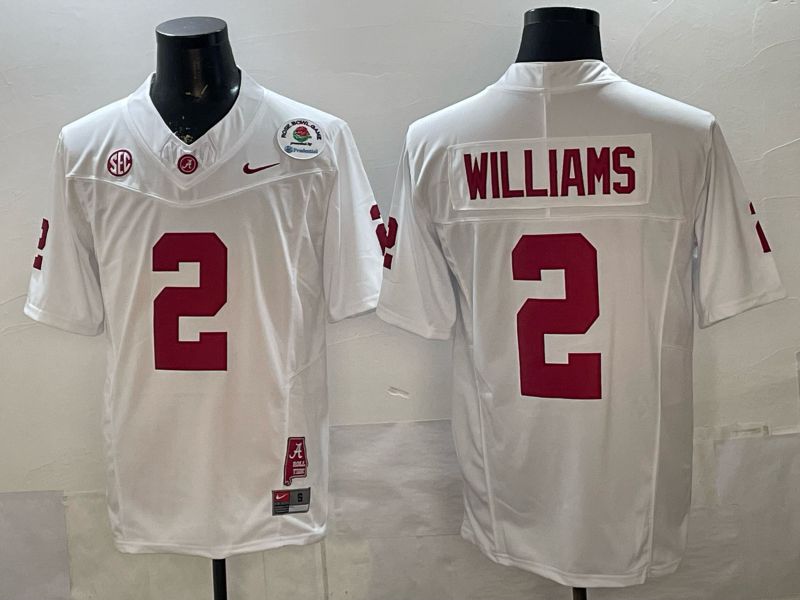 Men Alabama Crimson Tide #2 Williams White Nike 2026 NCAA Jersey 02->san antonio spurs->NBA Jersey